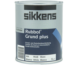 Sikkens Rubbol Grund Plus – 1,0 L Weiß Seidenmatt, Grund- & Zwischenbeschichtung Für Holz – Profi-Qualität Für Innen