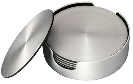 Dorre Bergdal glass coasters 6-pack aluminum Ø 9.2 cm