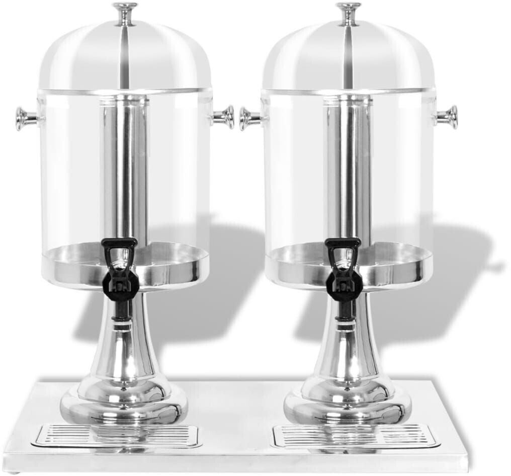 VidaXL Beverage dispenser 2-way stainless steel 2 x 8 liters