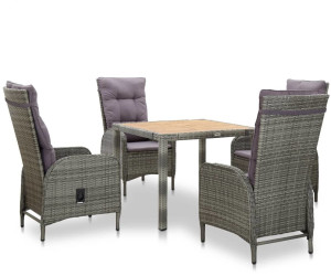 Vidaxl 5 Tlg Garten Essgruppe Poly Rattan Grau 46214 Ab 451 99 Preisvergleich Bei Idealo De