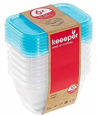 keeeper Fredo Fresh Airtight Containersset 250 ml blue (6 pcs)