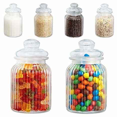 Relaxdays Glass Jar Set 6 pcs 1000 ml
