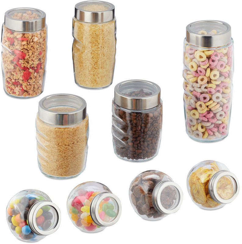 Relaxdays Glass Jar Set 9 pcs