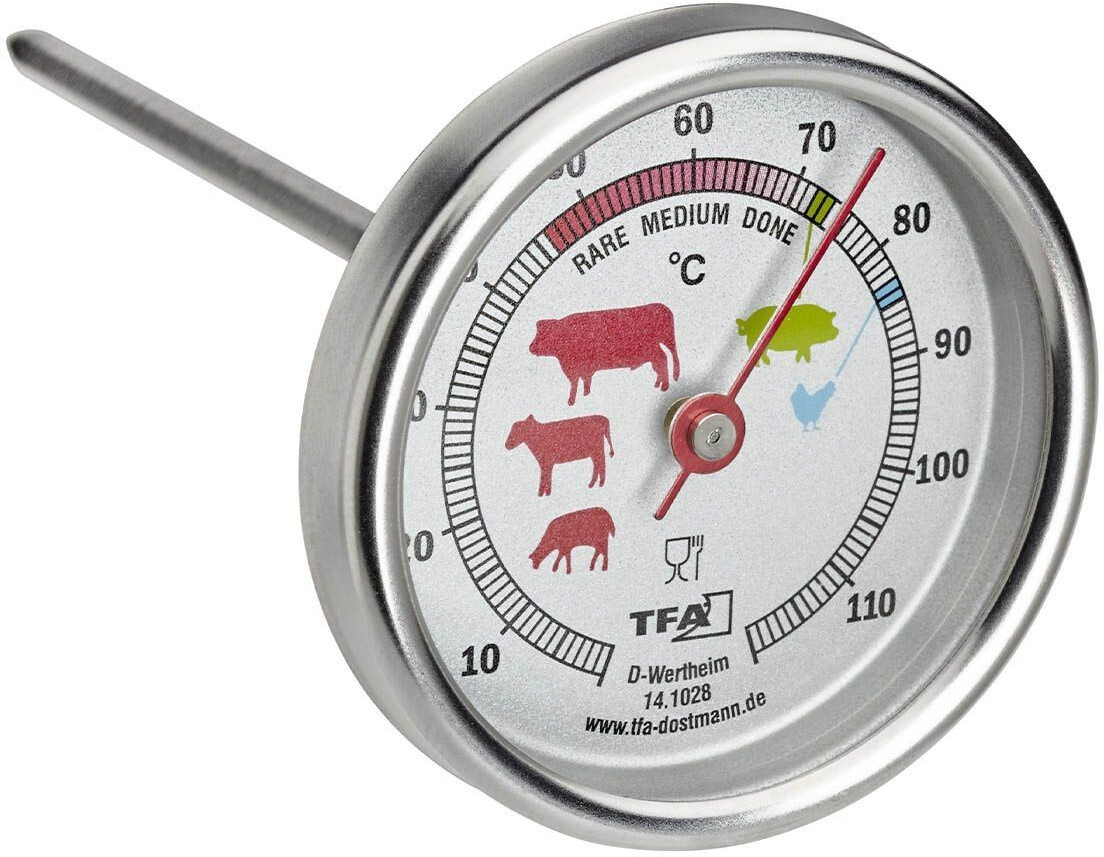 Thermometer BBQ Grill Fleisch Fleischthermometer Backofenthermometer analog