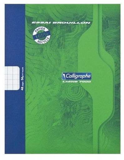 Calligraphe Cahier de brouillon 17 x 22 cm 48 pages vert