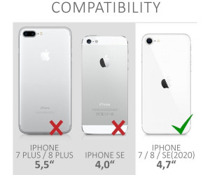 kwmobile Hülle kompatibel mit Apple iPhone 7/8 / SE - Handyhülle Silikon Case 2020 Glory Dreieck Muster Rosa Rosegold Weiß 
