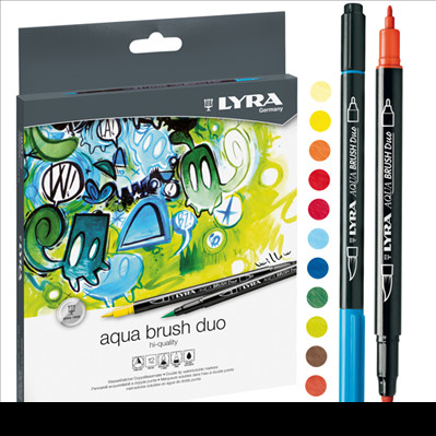 Lyra Aqua Brush Duo - Feutre pinceau double pointe - jaune clair Pas Cher |  Bureau Vallée