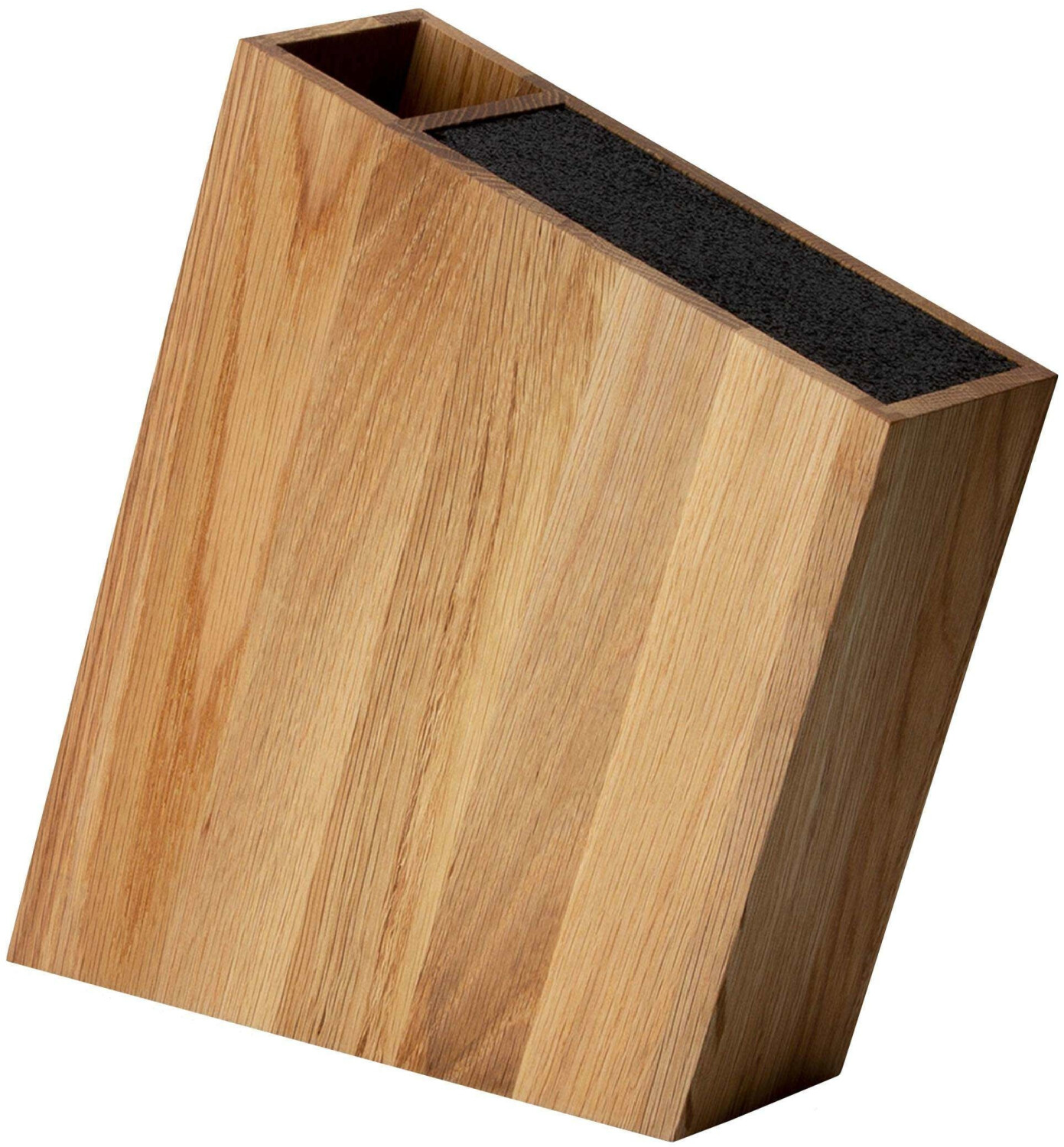 Continenta Knife Block with integrated Utensil Container Oak