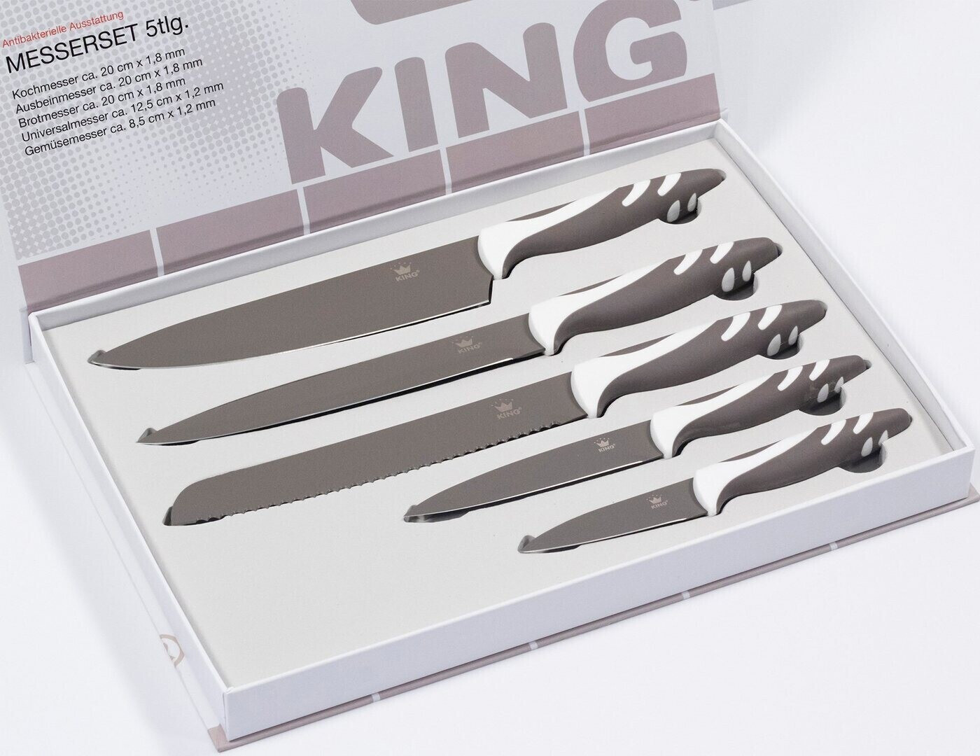 KING Messer-Set »TITANIUM ROSÉ«, (Set, 6 tlg.), 5 Küchenmesser, 1 Schere,  beschichtete Messer- und Scherenklinge kaufen