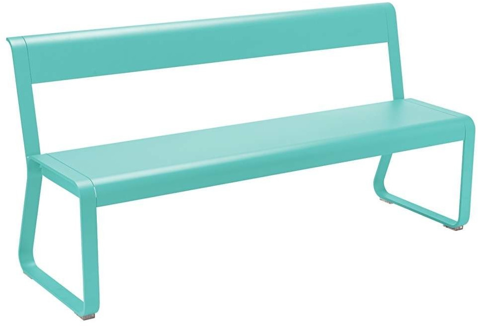 Fermob Bench with backrest Bellevie lagoon blue