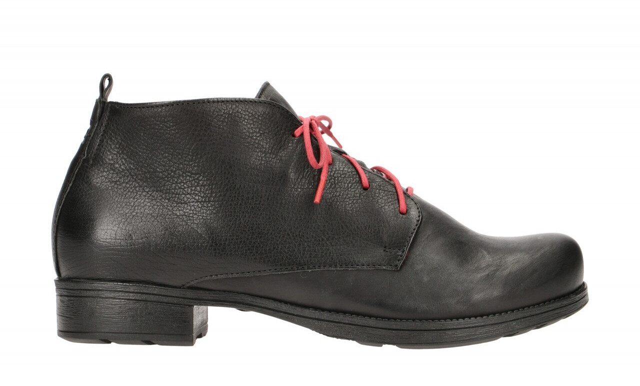 Think Lace Up Boots black/red (5-85018-09)