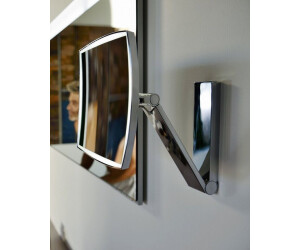 Espejo de vanidad Keuco iLook_move, iluminado, interruptor basculante,  cromado, 1 color de luz, 200x200 mm, 17613