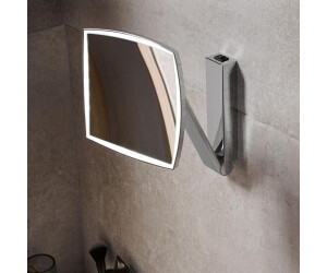 Miroir de courtoisie Keuco iLook_move, éclairé, interrupteur à bascule,  chromé, 1 couleur de lumière, 200x200 mm