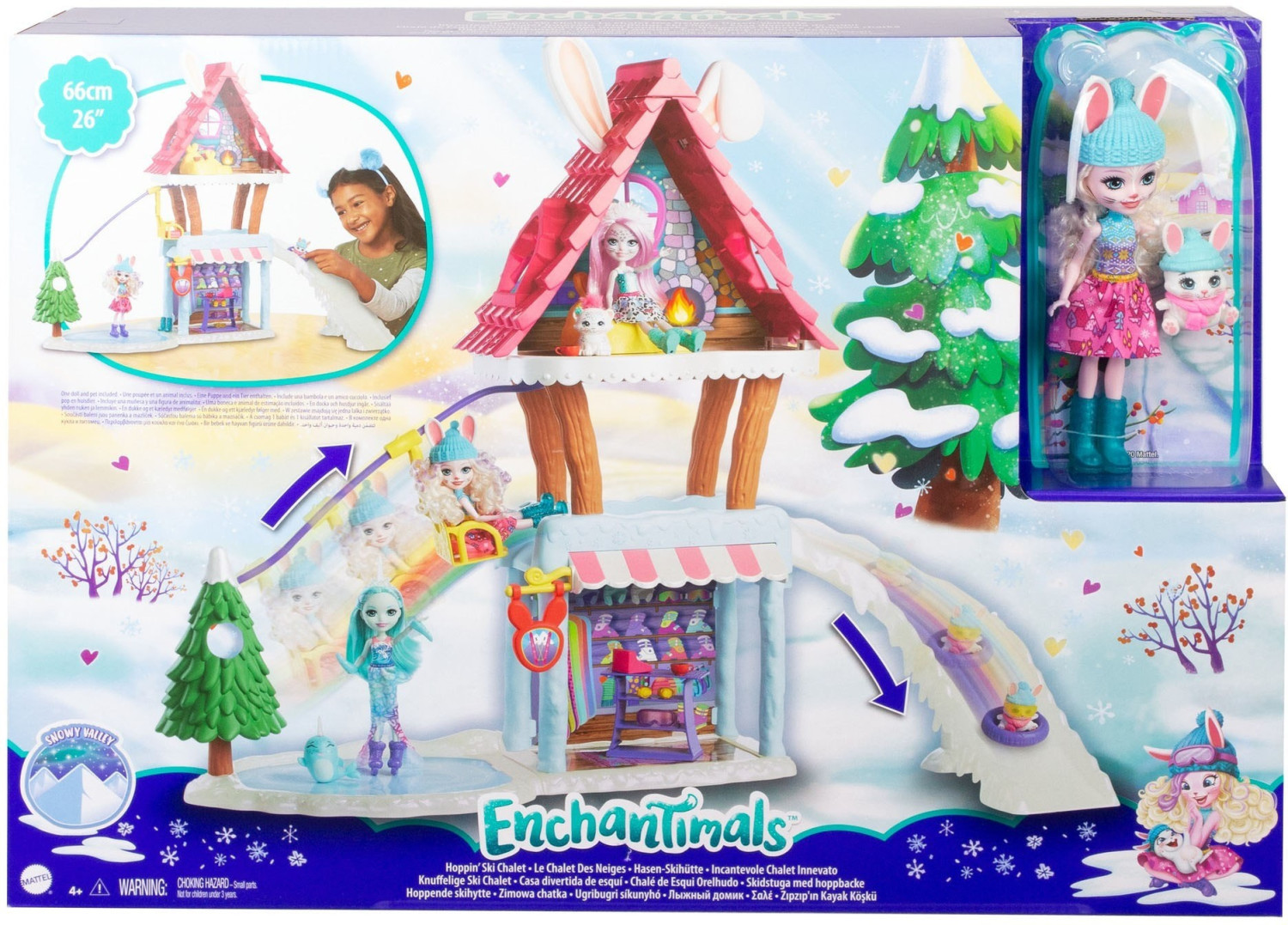 Enchantimals - Chalet des neiges de Bevy Lapin Mattel : King Jouet, Barbie  et poupées mannequin Mattel - Poupées Poupons