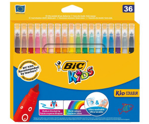 BIC KiDS KID COULEUR - 18 Feutres - 0.8 mm - couleurs assorties Pas Cher |  Bureau Vallée