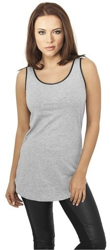 Urban Classics Ladies Leather Imitation Piping Tank (TB903-00119-0042) gry/blk