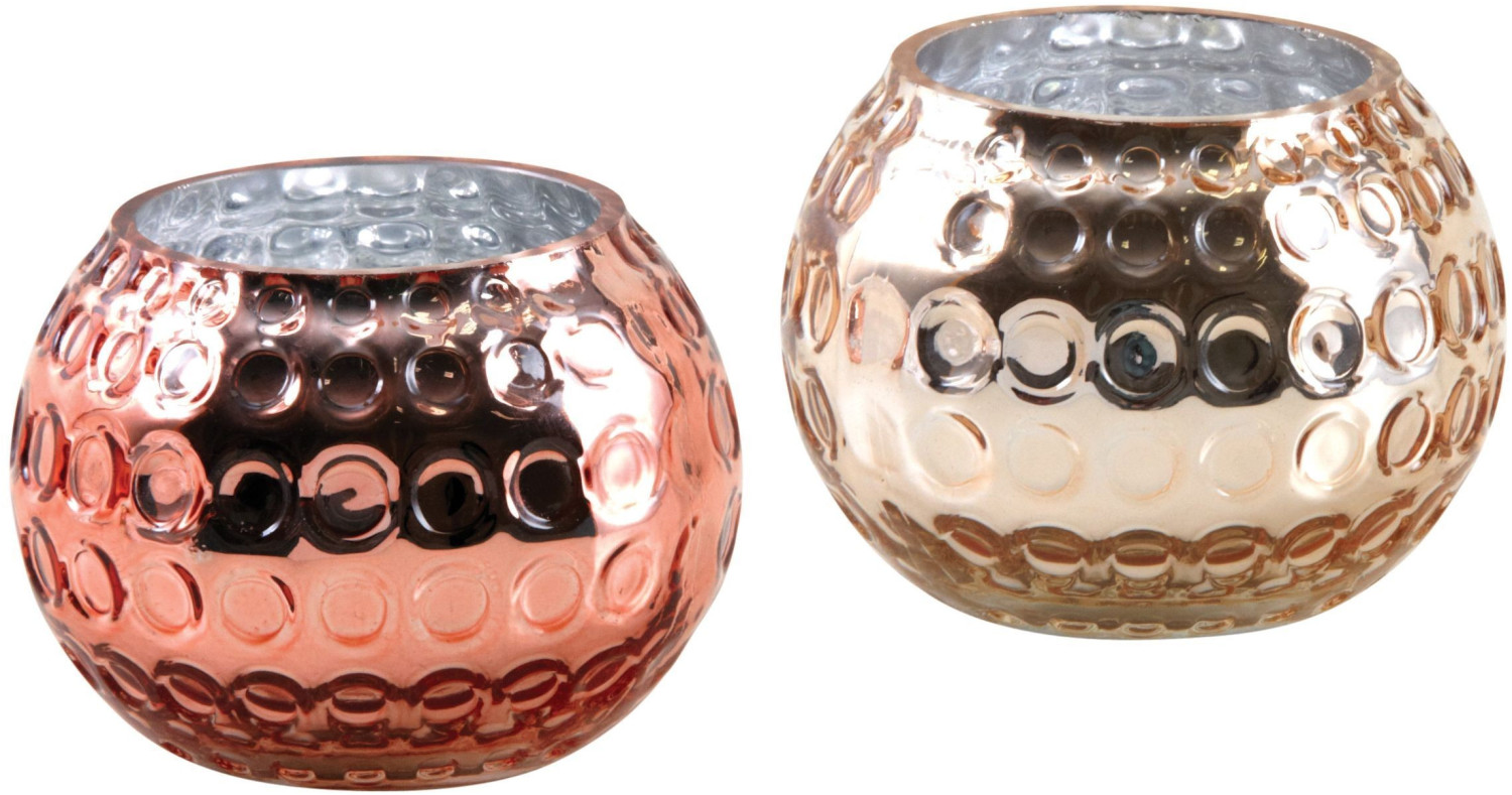 Aubry Gaspard Photophore boule en verre (lot de 2) cuivré