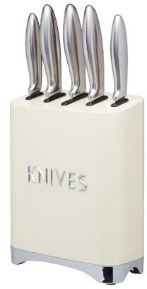 Kitchen Craft Lovello Creme Knife Block Set 5 pcs