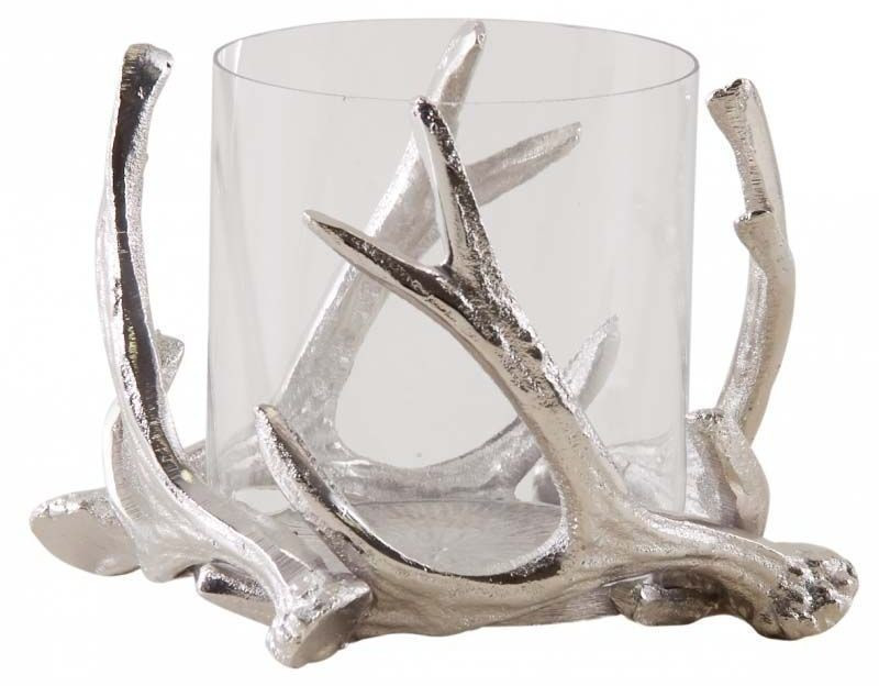 Aubry Gaspard Photophore bois de cerf aluminium 16 cm