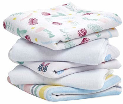 aden + anais Burp Cloth 5-Pack floral fauna