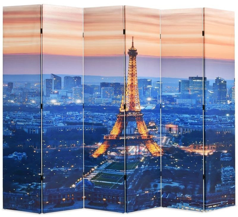 VidaXL Cloison de séparation fliable Paris la nuit 228 x 170 cm