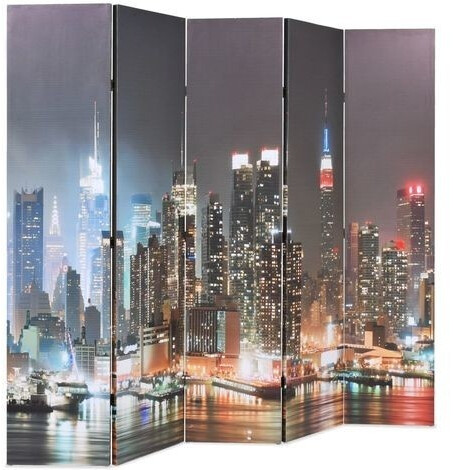 VidaXL Cloison de séparation pliable New York la nuit 200 x 170 cm