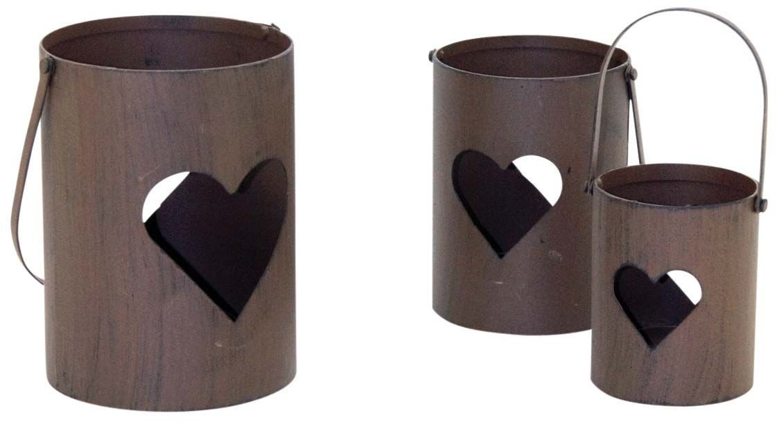Aubry Gaspard Photophores métal rouillé (lot de 3)