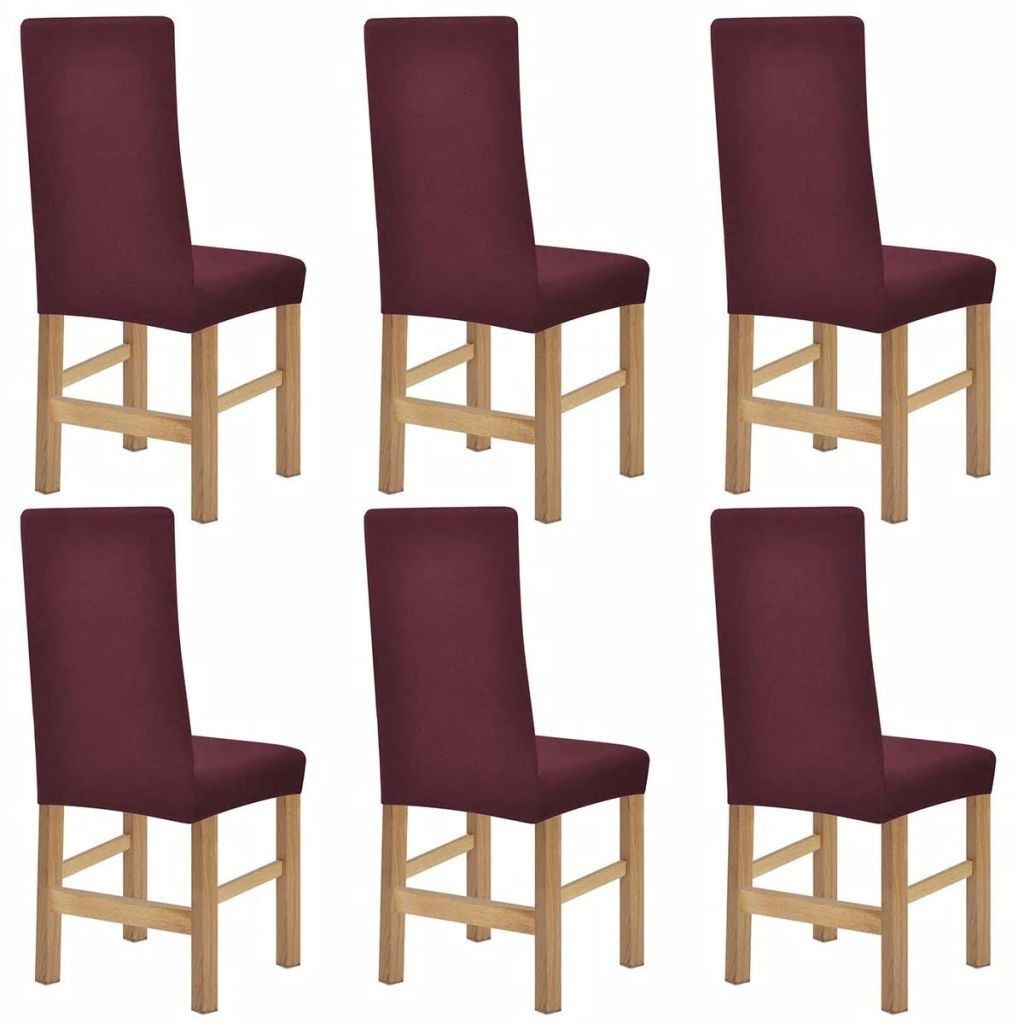 VidaXL Housses de chaises extensibles 6 pièces bordeau