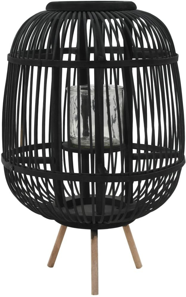 VidaXL Bougeoir sur pieds bambou noir