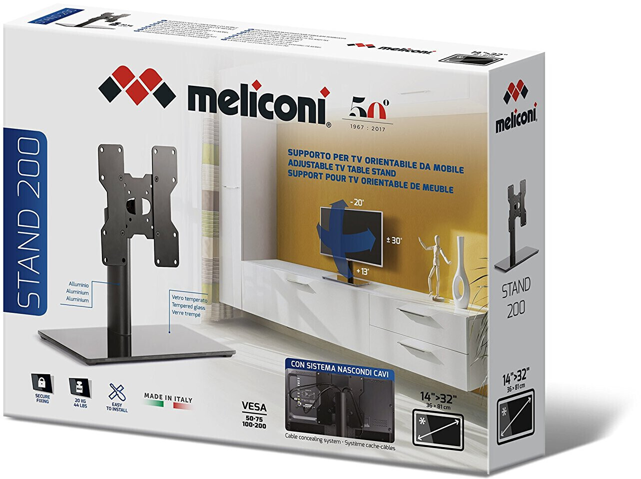 Meliconi Stand 100-200 Noir  Supports TV sur pied sur EasyLounge