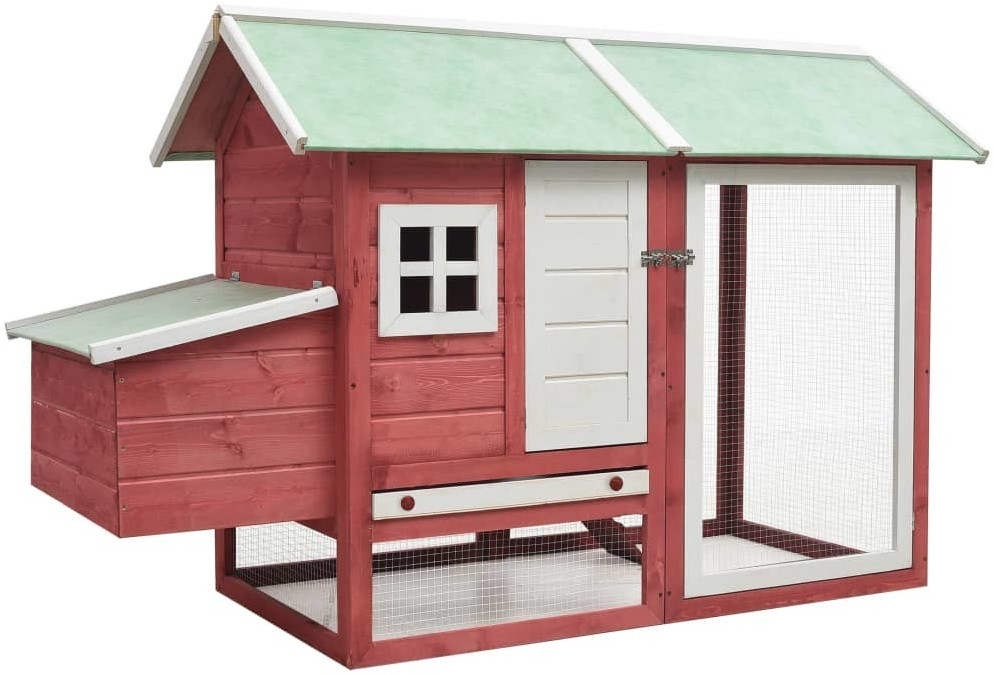 vidaXL Poulailler rouge 170 x 81 x 110 cm (170863)