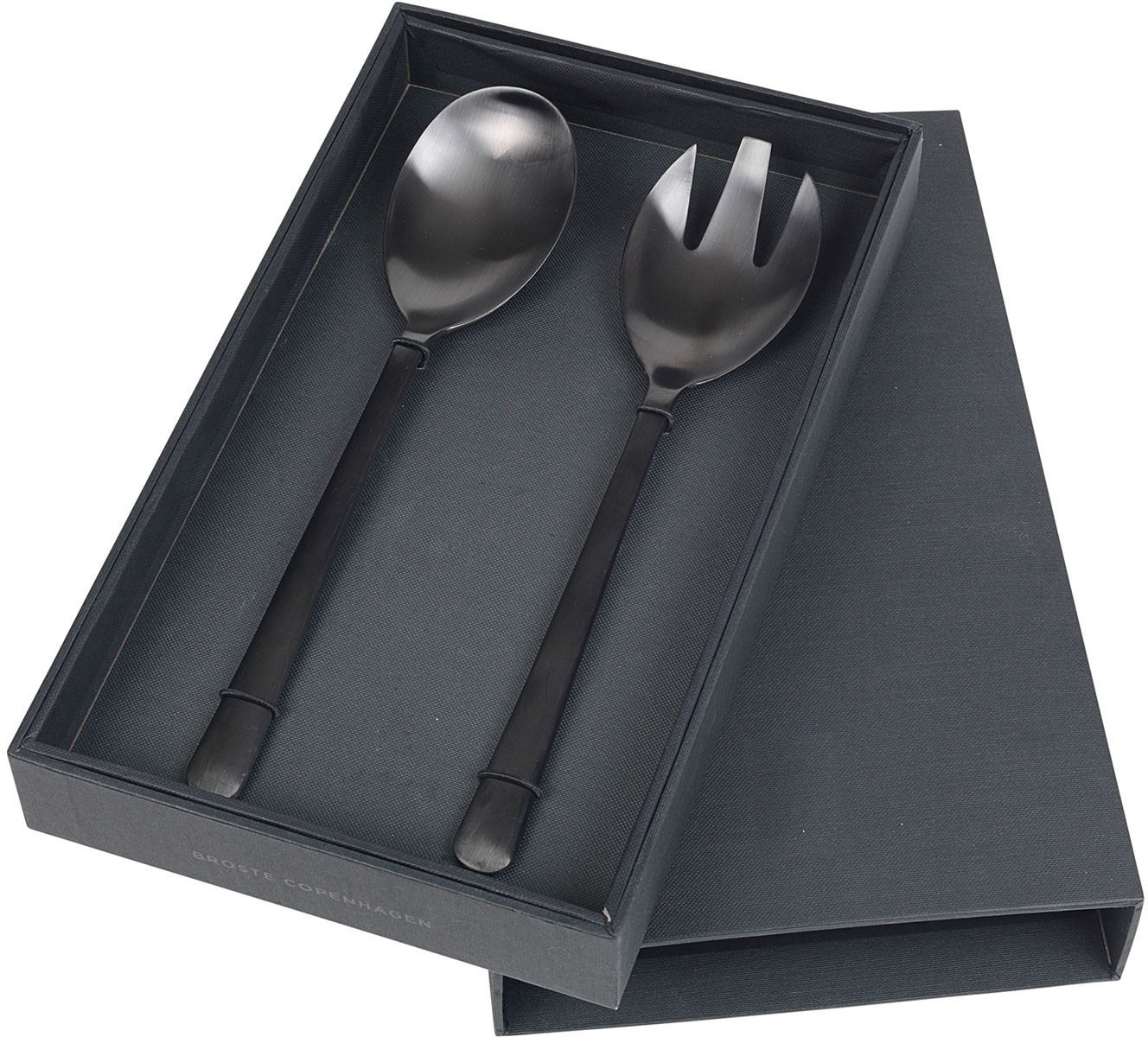 Broste Copenhagen Hune Salad Server 2 pcs titanium matt black