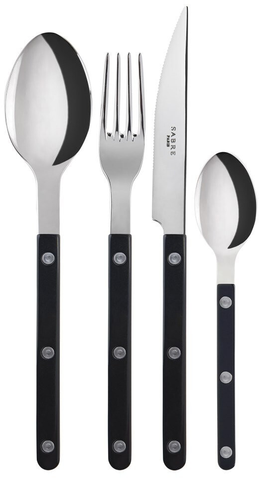 Sabre Paris Bistrot Cutlery Set Shiny 24 pcs black