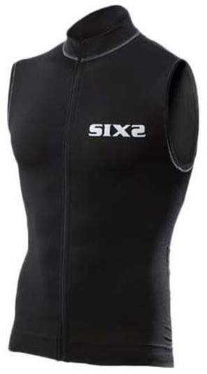 SIX2 Short Zipped Biking Tank Top All Black