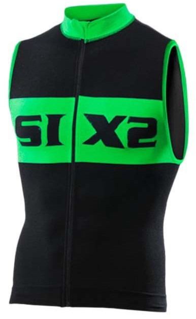 SIX2 Luxury Sleeveless Bike Jersey Black / Green