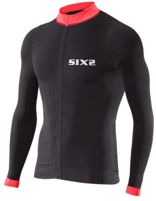 SIX2 Jersey L/s Bike Stripes Black / Red