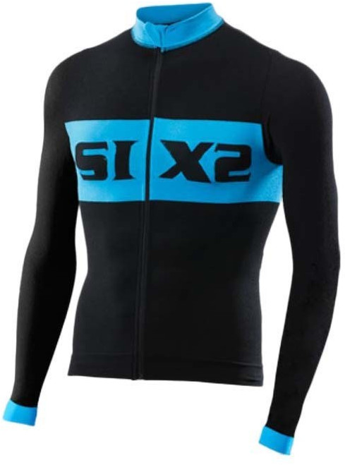 SIX2 Luxury Ls Bike Jersey Black / Light blue