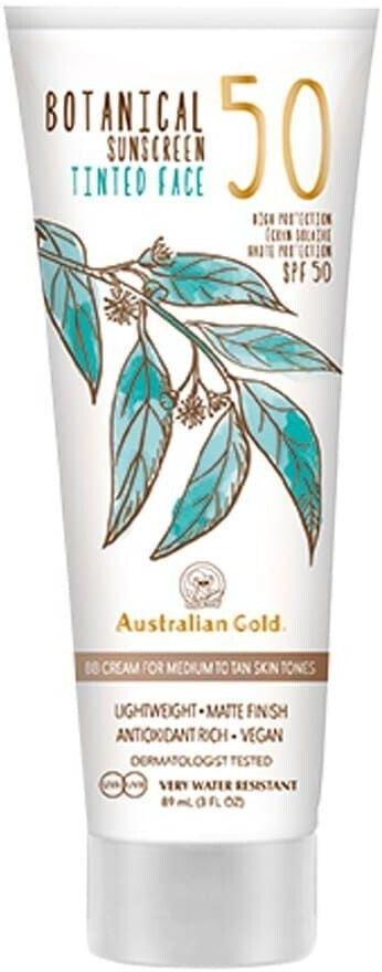 Australian Gold Botanical Sunscreen Tinted Face Medium-Tan SPF 50 (88ml)