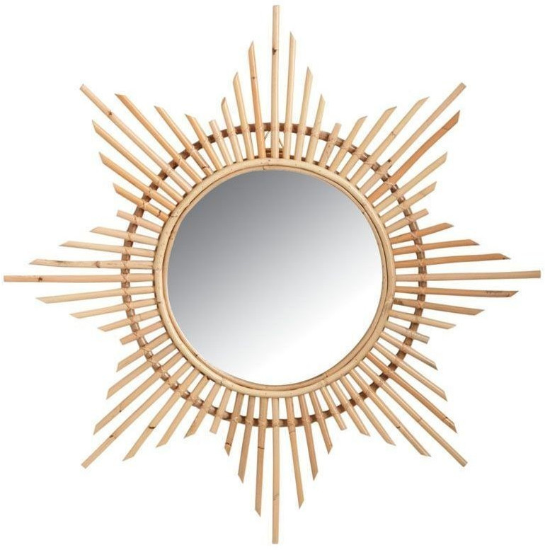 Aubry Gaspard Miroir étoile en rotin