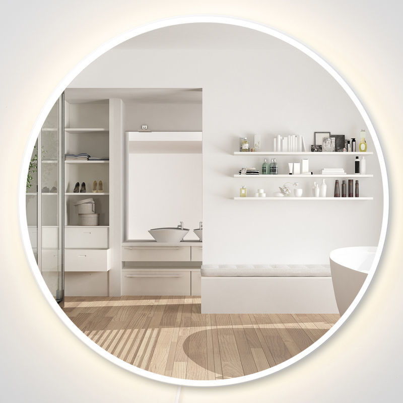 HomCom Miroir rond lumineux LED