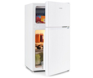 Klarstein Big Daddy Cool Kühlschrank: 61 Liter weiß Kühl-Gefrier-Kombination Freezer-on-Top Fassungsvermögen: 83 Liter leise Energieeffizienzklasse A+ Gefrierschrank: 22 Liter 