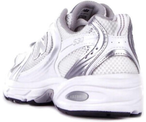 New balance white & silver 530 trainers hotsell