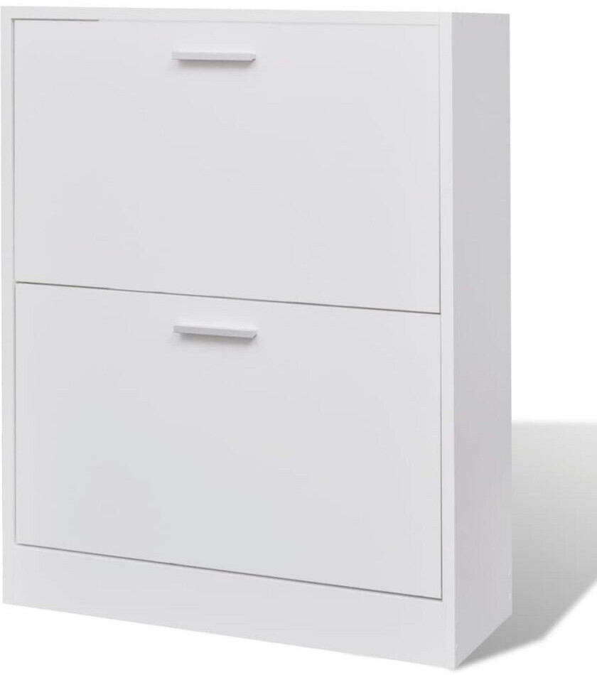 VidaXL Meuble à chaussures classeur 2 portes blanc