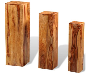 vidaXL Support de plantes bois de shesham massif 3 pièces au