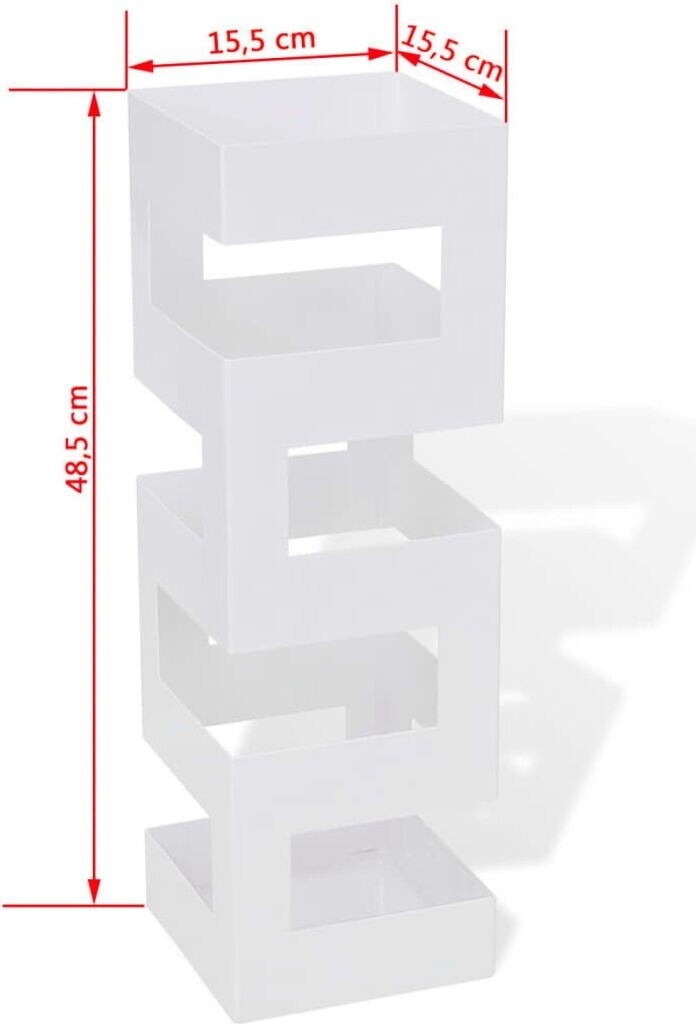 VidaXL Porte-parapluie bâtons acier blanc