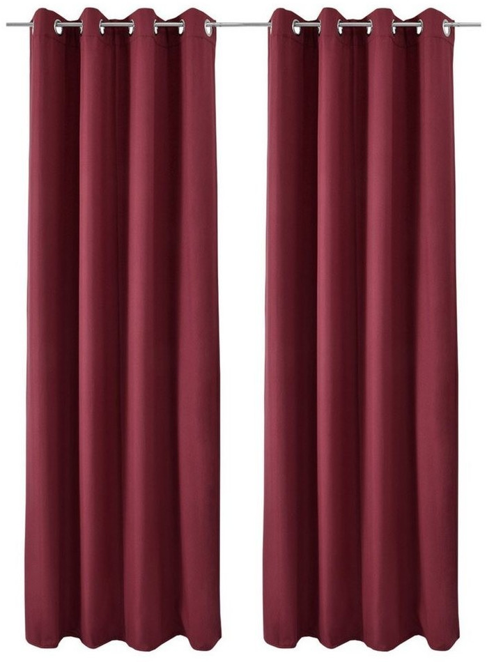 Beautissu Amelie Luna Thermo 140x245cm Eyelet Curtain Red