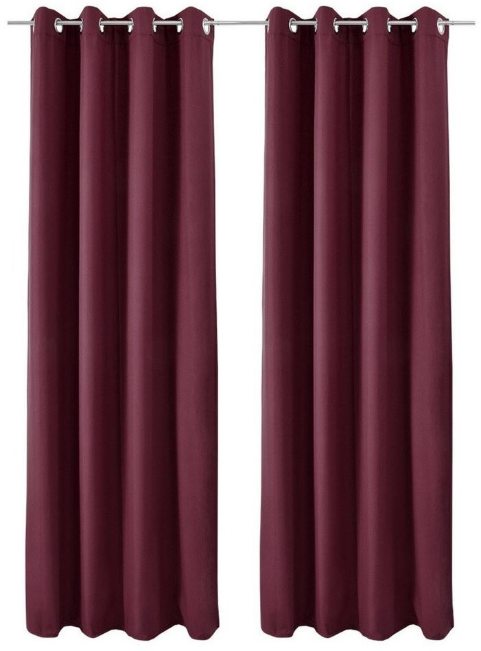 Beautissu Amelie Luna Thermo 140x245cm Eyelet Curtain Bordeaux