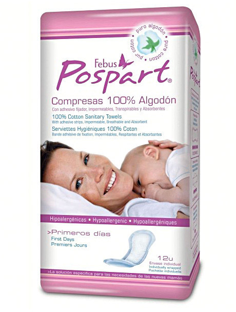 Indasec Postpartum Compresses 100% cotton (12 cps)