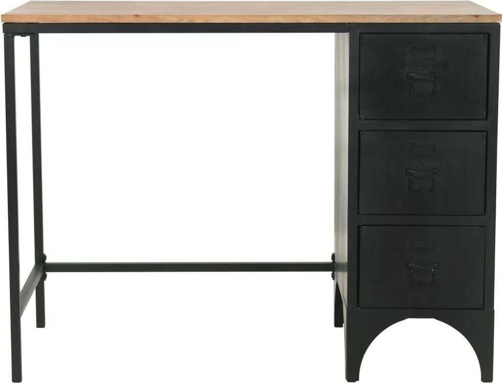 VidaXL Bureau à piédestal bois de sapin et acier