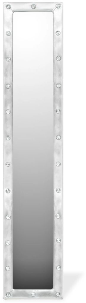 VidaXL Miroir sur pied cuir artificiel argenté